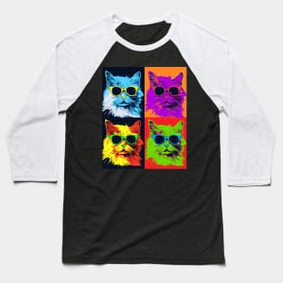 Funny Cat Gifts Men Kids Women Novelty Black Cat Baseball T-Shirt